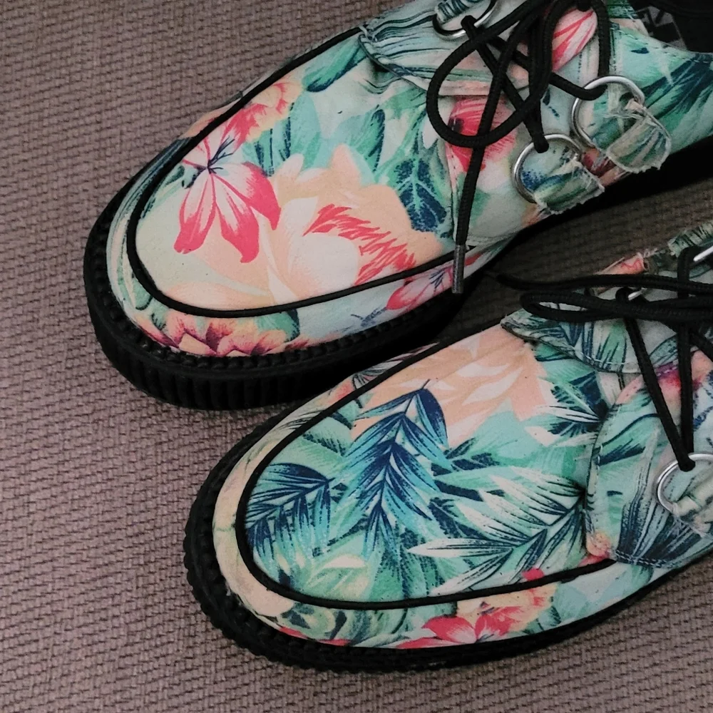 TUK MONDO TROPICAL PRINT MINT GREEN UNISEX CREEPERS